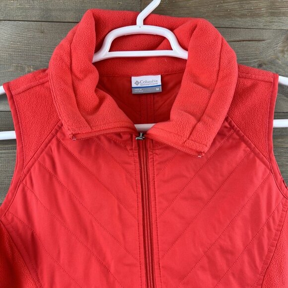 Columbia Womens Vest Perfect Mix Quilted Fleece Full Zip Pockets Outdoor Medium - Picture 2 of 8